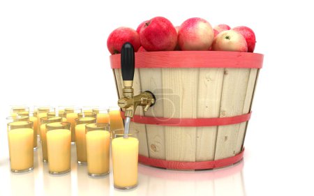 Téléchargez les photos : Composition de fruits frais et jus isolés sur blanc - en image libre de droit