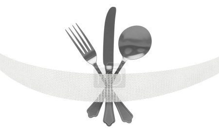 Téléchargez les photos : Fourchette, cuillère et couteau blanc - en image libre de droit