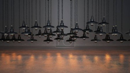 Foto de 3 d representación de una gran cantidad de lámparas - Imagen libre de derechos