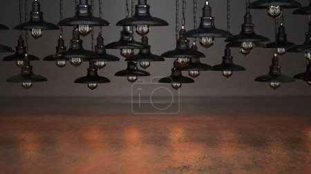 Photo for 3 d render of a lot of lamps - Royalty Free Image