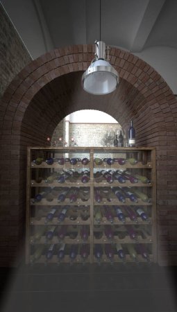 Foto de Bodega de diseño de interiores con botellas - Imagen libre de derechos