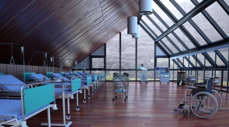 Foto de 3d renderizado hospital médico interior - Imagen libre de derechos