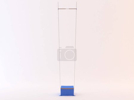 Téléchargez les photos : 3 d rendu de barre situé sur deux piliers, athlétisme d'athlétisme concept - en image libre de droit
