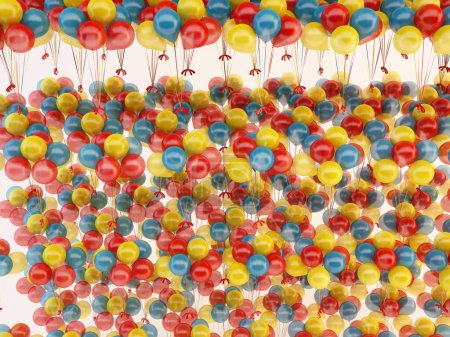Téléchargez les photos : Ballons multicolores pour la fête d'anniversaire. fond de vacances, vue rapprochée - en image libre de droit