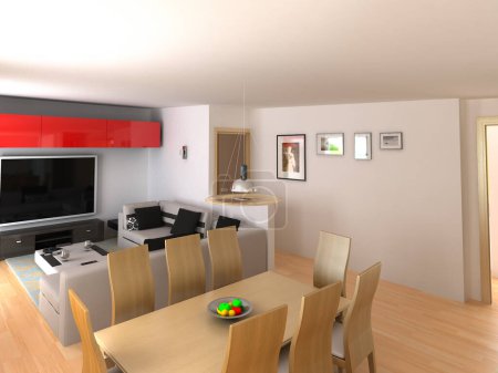 Photo for 3 d render of a modern interior design - Royalty Free Image