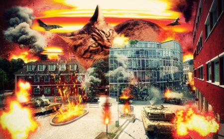 Foto de 3 d representación de una ciudad destruida - Imagen libre de derechos