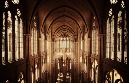 Téléchargez les photos : Illustration 3 d d'un intérieur fantaisiste d'une cathédrale - en image libre de droit