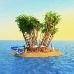 3 d rendering of an abstract tropical background