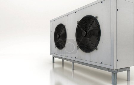 Foto de Sistema de aire acondicionado en pared blanca - Imagen libre de derechos