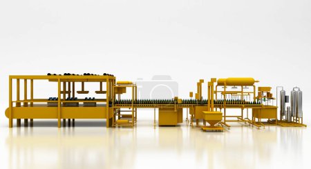 Photo for Industrial interior of the factory with conveyor - Royalty Free Image