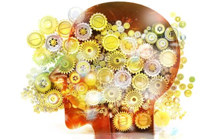 Photo for Human brain with gears - Royalty Free Image