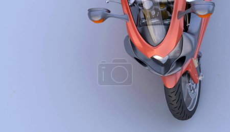 Téléchargez les photos : Composite numérique de la conduite de moto avec route - en image libre de droit