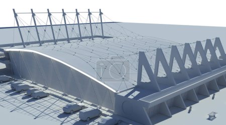 Foto de 3 d renderizado de un estadio moderno - Imagen libre de derechos