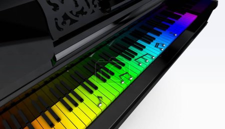 Photo for 3d detail rendering of the piano - Royalty Free Image