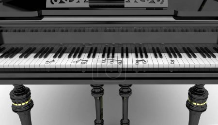 Photo for 3d detail rendering of the piano - Royalty Free Image