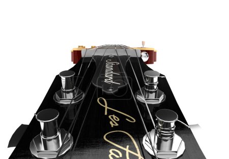 Foto de 3d detalle representación de la guitarra - Imagen libre de derechos