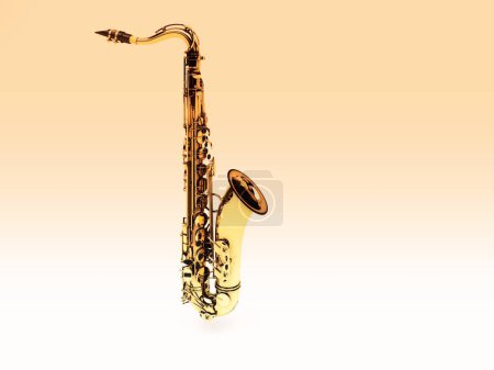 Foto de 3d detalle representación del saxofón - Imagen libre de derechos