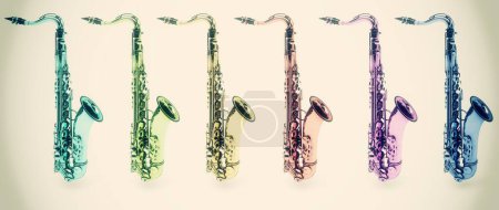 Téléchargez les photos : Rendu de détail 3d du saxophone - en image libre de droit