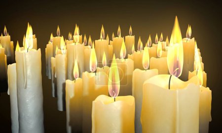 Photo for Candles on the black background - Royalty Free Image