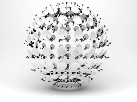 Téléchargez les photos : Blanc rendu 3 d avec une sphère sur fond blanc - en image libre de droit