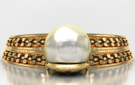 Foto de Joyas de oro con diamantes y perlas - Imagen libre de derechos