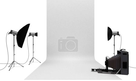 Photo for Professional lighting equipment on white background - Royalty Free Image