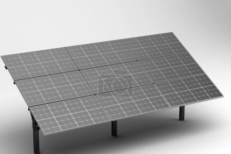Foto de Panel solar 3 d render. aislado sobre fondo blanco - Imagen libre de derechos