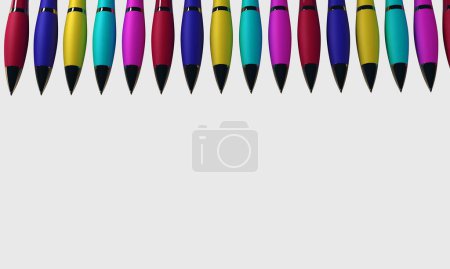 Photo for Colored pencils on white background. - Royalty Free Image