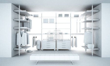Photo for Interior 3 d render of the modern wardrobe - Royalty Free Image