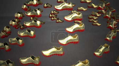 Photo for 3 d illustration of shoes. isolated on a gray background - Royalty Free Image