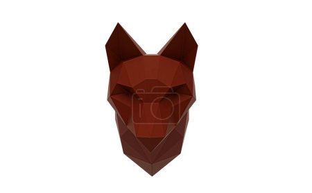 Téléchargez les photos : Masque de loup rouge. 3 d rendu. - en image libre de droit