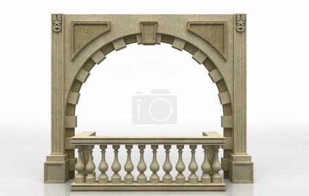Foto de 3 d representación de una puerta medieval aislada sobre un fondo blanco - Imagen libre de derechos