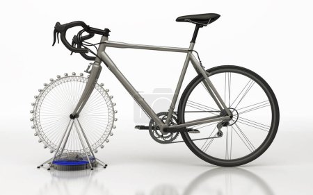 Foto de Bicicleta sobre fondo blanco 3 d renderizado - Imagen libre de derechos
