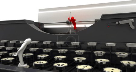 Foto de 3 d renderizado de máquina de escribir aislado - Imagen libre de derechos