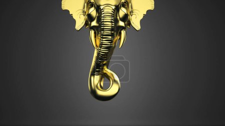 Photo for 3 d illustration of a golden elephant - Royalty Free Image
