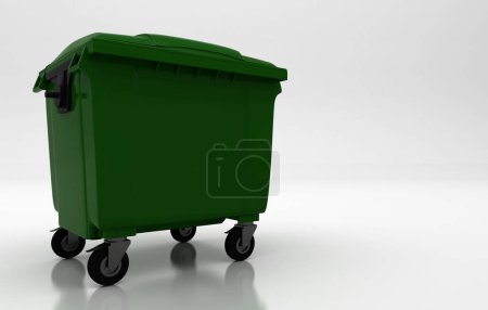 Foto de 3 d representación de un recipiente de reciclado aislado en fondo blanco - Imagen libre de derechos