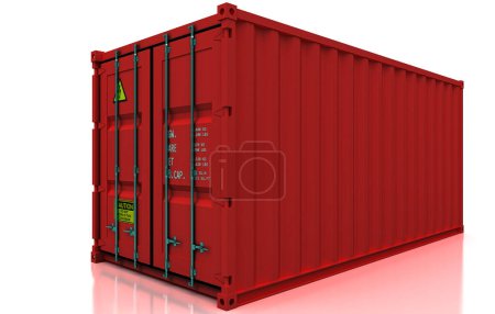Photo for 3 d rendering of red container on white background - Royalty Free Image