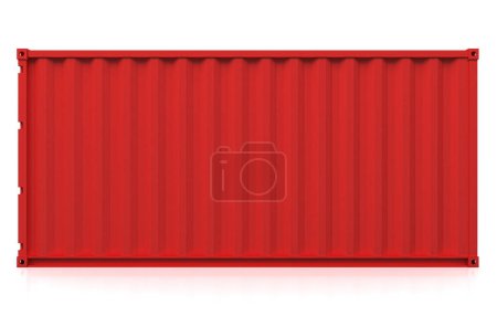 Foto de 3 d representación del contenedor rojo sobre fondo blanco - Imagen libre de derechos