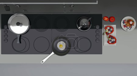 Photo for 3 d illustration of a cooking pan - Royalty Free Image