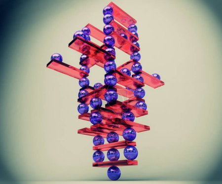 Photo for Red and blue cubes with the word " - Royalty Free Image