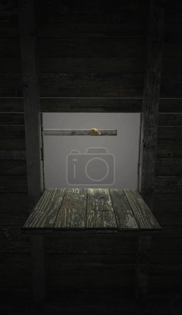 Photo for Hangman's gallows with noose, bottom view - Royalty Free Image