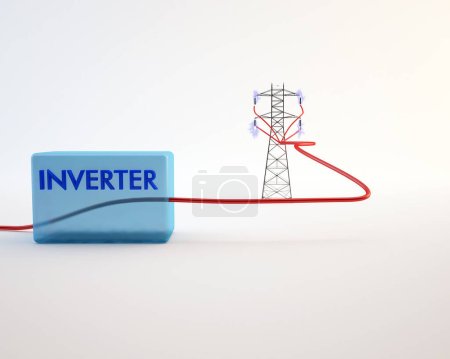 Photo for Schematic representation of inverter technology operation - Royalty Free Image