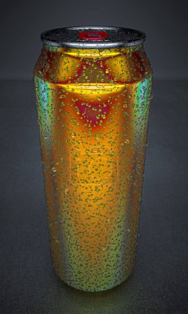 Photo for Unlabelled cold metal can with condensation drops - Royalty Free Image