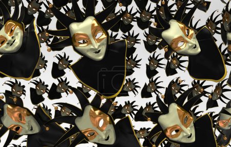 Photo for Carnival masks scatter, masquerade - Royalty Free Image