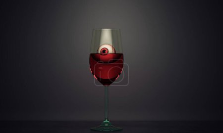 Photo for Eyeballs for hallowen in a glass, Horror scene - Royalty Free Image