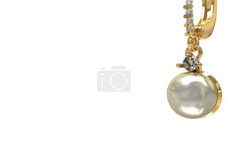 Téléchargez les photos : Abstrait pendentif chaîne en or 3d isolé sur fond blanc - en image libre de droit