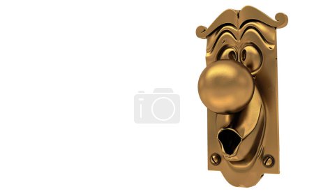 Foto de Pomo de puerta con rostro humano, estilo de dibujos animados - Imagen libre de derechos
