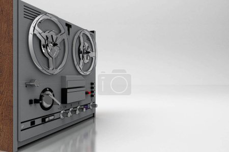 Photo for Stylized vintage tape reel tape recorder, 3d rendering - Royalty Free Image