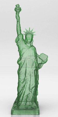 Téléchargez les photos : Statue de la Liberté silhouette lowpoly, rendu 3d, illustration 3d - en image libre de droit