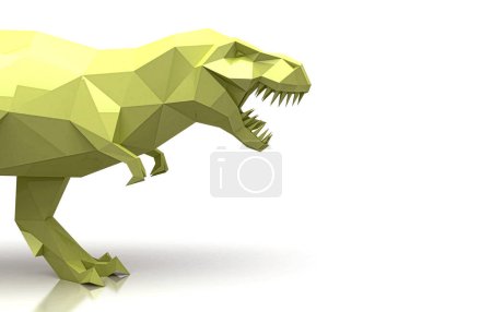Foto de Ilustración 3d de un dinosaurio con un fondo de poli bajo - Imagen libre de derechos